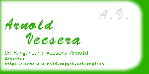 arnold vecsera business card